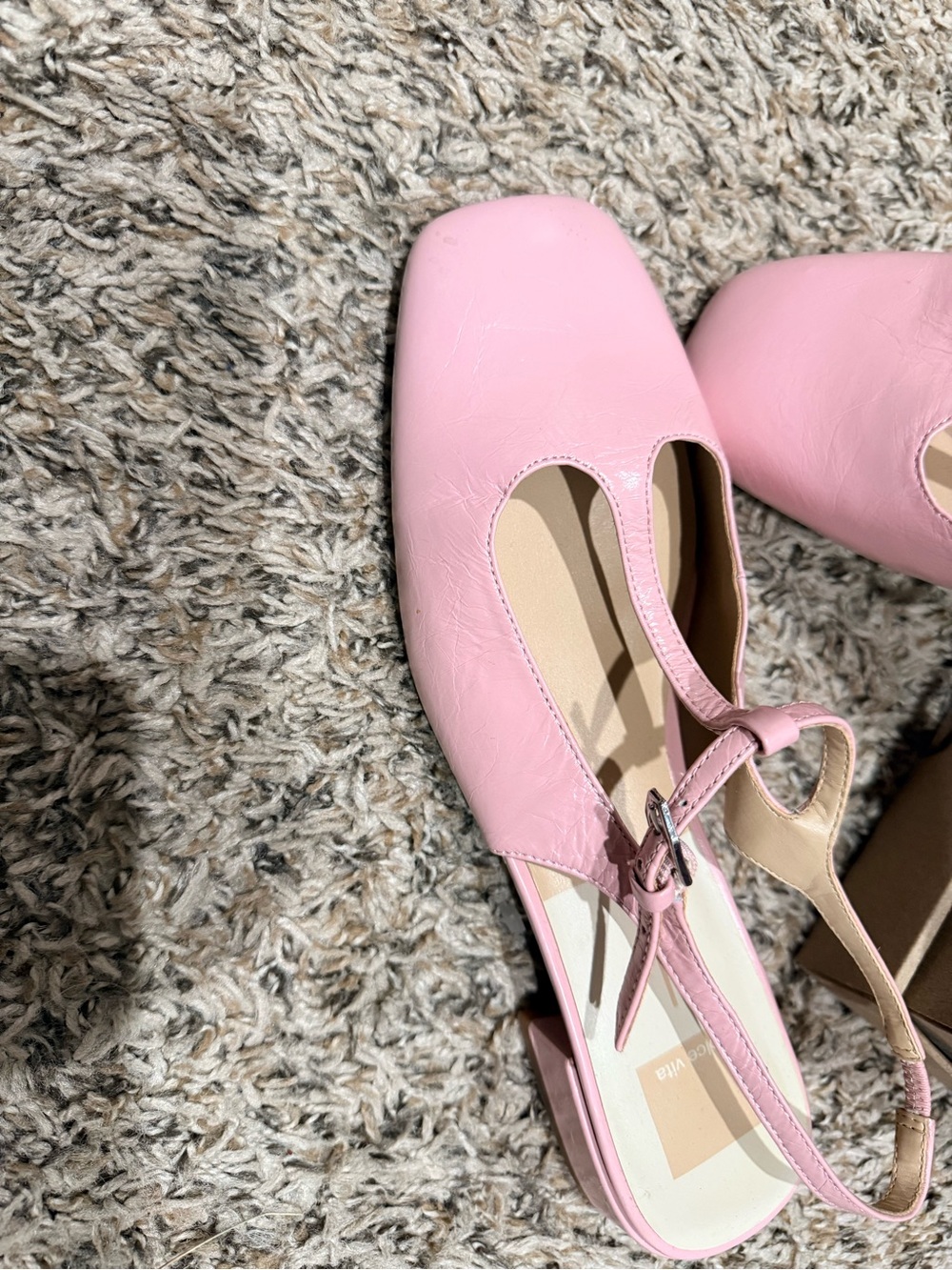 Dolce Vita Pink Leather T-Strap Heels - Picture 3 of 4